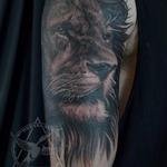Tattoos - Black&Grey Lion Portrait  - 119461